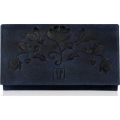 Portfel damski skórzany PAOLO PERUZZI granatowy T-44-DB. Niebieskie portfele damskie PAOLO PERUZZI, bez wzorów, ze skóry. Za 74.99 zł.