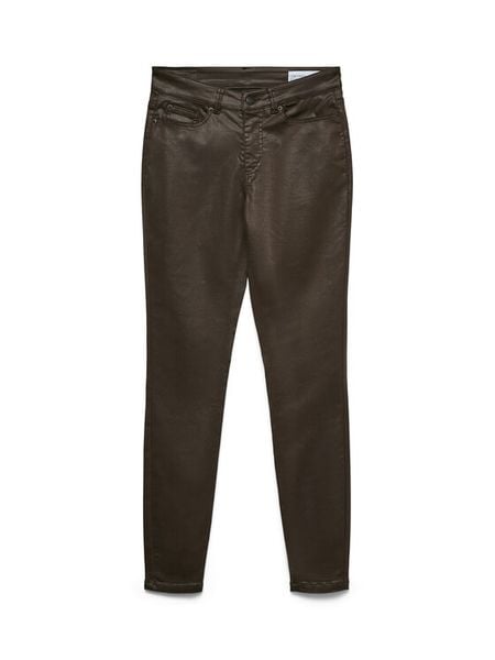 Vero Moda Spodnie z imitacji skóry Flash 10314591 Brązowy Skinny Fit. Brązowe rurki damskie Vero Moda, bez wzorów, ze skóry. Za 229.99 zł.