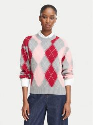 Tommy Hilfiger Sweter WW0WW51385 Kolorowy Regular Fit. Swetry klasyczne damskie Tommy Hilfiger, l, z bawełny, bez kołnierzyka. Za 649.99 zł.