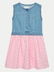 Guess Sukienka codzienna K4GK19 D5BQ0 Kolorowy Regular Fit. Sukienki dziewczęce Guess, z aplikacjami, z bawełny, bez ramiączek, proste. Za 199.99 zł.