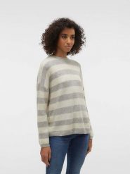 Vero Moda Sweter w kolorze szaro-kremowym rozmiar: M. Brązowe swetry klasyczne damskie Vero Moda, m, ze splotem, bez kołnierzyka. Za 120.95 zł.