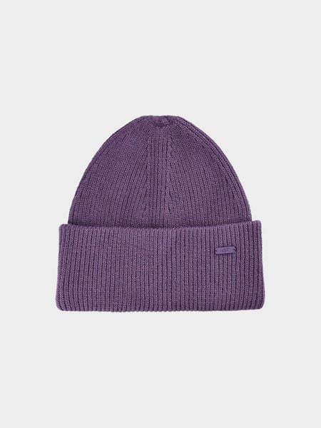 4F Czapka zimowa damska - fioletowa S. Fioletowe czapki damskie 4F, na zimę, bez wzorów, z materiału. Za 39.99 zł.