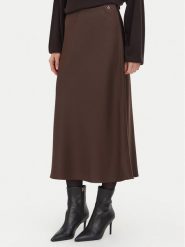 Guess Spódnica midi W6BD25 W4250 Brązowy Regular Fit. Brązowe spódnice damskie Guess, xxl, z aplikacjami, z syntetyku, midi. Za 434.99 zł.