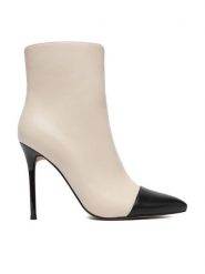 Nine West Botki CEO-MAYA-01 Beżowy. Brązowe botki damskie Nine West, z materiału, bez obcasa, na szpilce, bez zapięcia. Za 239.99 zł.