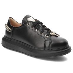 Czarne Sneakersy Damiss Wygodne Skórzane Buty. Czarne obuwie sportowe damskie DAMISS, na wiosnę, ze skóry, bez zapięcia. Za 359.00 zł.