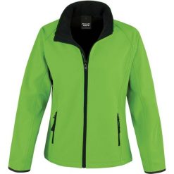 Kurtka Result Softshell Femme Printable. Czarne kurtki damskie RESULT, bez wzorów, z softshellu, bez kaptura. Za 198.00 zł.