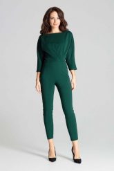 Zielony Elegancki Kombinezon z Ozdobnymi Zakładkami. Zielone kombinezony damskie Katrus, xl, bez wzorów, z elastanu, eleganckie, bez kołnierzyka, bez ramiączek. Za 279.00 zł.