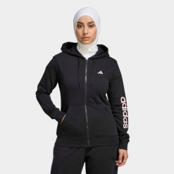 Bluza z kapturem damska ADIDAS fitness. Czarne bluzy damskie Adidas, m, bez wzorów, z materiału, z kapturem. Za 199.99 zł.