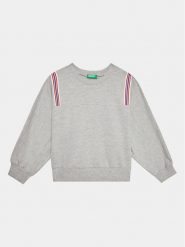 United Colors Of Benetton Bluza 36FPC10E7 Szary Loose Fit. Szare bluzy dziewczęce United Colors Of Benetton, bez wzorów, z bawełny, bez ramiączek, bez kaptura. Za 109.99 zł.