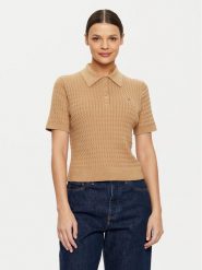 Tommy Hilfiger Sweter WW0WW43957 Beżowy Regular Fit. Brązowe swetry klasyczne damskie Tommy Hilfiger, l, z bawełny, bez kołnierzyka. Za 319.99 zł.