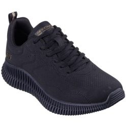 Adidasy Skechers Bobs Geo How Marvelous, Kobiety. Czarne obuwie sportowe damskie Skechers, ze skóry ekologicznej, bez zapięcia, trekkingowe, Skechers Sport. Za 390.00 zł.