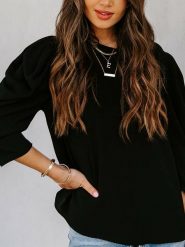 LA Angels Bluzka w kolorze czarnym rozmiar: XL. Czarne bluzki damskie LA Angels, xl, bez wzorów, bez kołnierzyka, bez ramiączek. Za 113.99 zł.