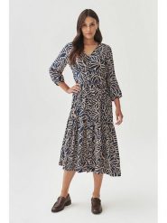 TATUUM Sukienka w kolorze granatowo-kremowym rozmiar: 36. Niebieskie sukienki damskie TATUUM, bez wzorów, z wiskozy, bez ramiączek. Za 196.70 zł.