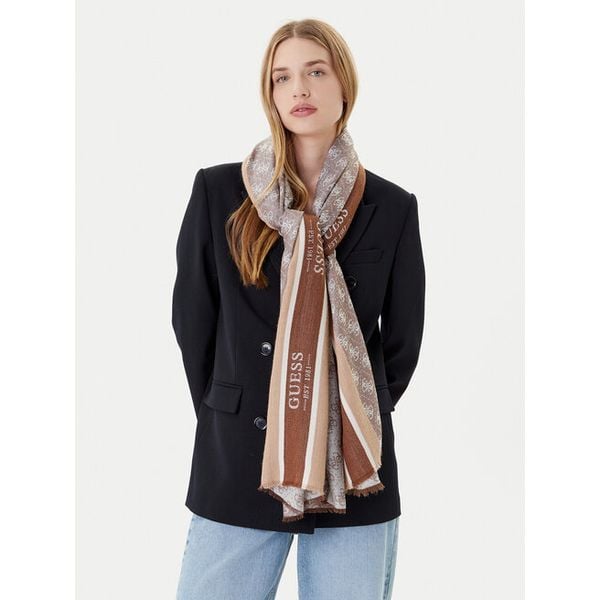 Szal Guess. Brązowe szaliki damskie Guess, z aplikacjami. Za 279.99 zł.