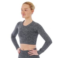 Damska koszulka sportowa z długim rękawem Xtreme Sportswear Crop Antracyt melanż. Brązowe koszulki sportowe damskie XTREME SOCKSWEAR, bez wzorów, bez ramiączek, na fitness i siłownię. Za 142.99 zł.