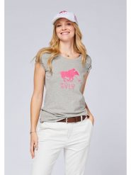 Polo Sylt Koszulka w kolorze szarym rozmiar: L. Szare bluzki damskie Polo Sylt, l, bez wzorów, z bawełny, bez kołnierzyka, bez ramiączek. Za 39.49 zł.