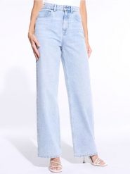 Jeansy wide leg - niebieski. Niebieskie jeansy damskie Sinsay, z podwyższonym stanem. Za 45.99 zł.