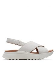 Clarks Sandały DashLite Wish 26171949 Beżowy. Brązowe sandały damskie Clarks, bez wzorów, ze skóry, bez obcasa, na płaskiej podeszwie, bez zapięcia. Za 259.99 zł.