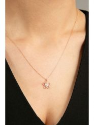 Miu Silver Pozłacany naszyjnik z zawieszką - dł. 42 cm rozmiar: onesize. Różowe naszyjniki damskie Miu Silver, z cyrkonią, pozłacane. Za 69.99 zł.