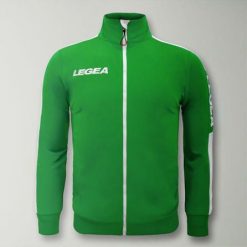 Kurtka California Junior do biegania Zielono-Biała. Białe kurtki damskie LEGEA, bez wzorów, z poliesteru, z kapturem. Za 64.00 zł.