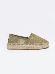 Espadryle damskie khaki LL274853 303. Zielone espadryle damskie Big Star, bez wzorów, z jeansu, bez obcasa. W wyprzedaży za 99.99 zł.
