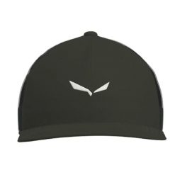 Czapka baseballowa z siatki z logo Salewa Eagle. Czarne czapki z daszkiem damskie Salewa, bez wzorów, z bawełny. Za 179.50 zł.