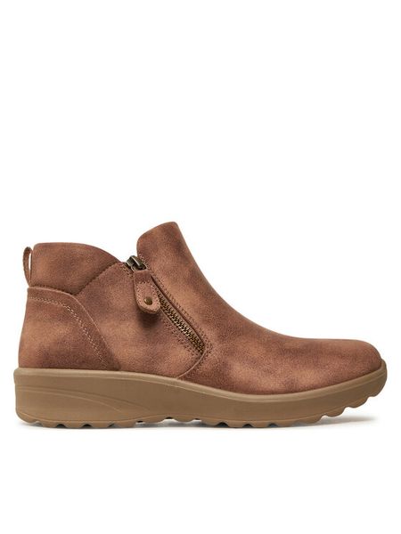 Skechers Botki Lovely Vibe 158952/MUSH Brązowy. Brązowe botki damskie Skechers, bez obcasa, na płaskiej podeszwie, bez zapięcia. Za 269.99 zł.