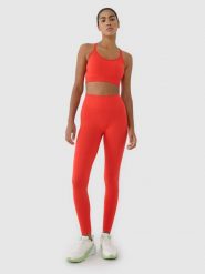 4F Legginsy treningowe bezszwowe damskie - czerwone XS/S. Czerwone legginsy damskie 4F, l, bez wzorów, z dzianiny. W wyprzedaży za 79.99 zł.