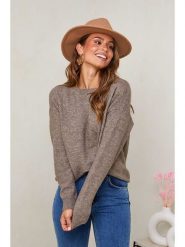 Soft Cashmere Sweter w kolorze szarobrązowym rozmiar: 34/36. Brązowe swetry klasyczne damskie Soft Cashmere, bez kołnierzyka. Za 127.35 zł.