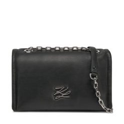 Torebka KARL LAGERFELD. Czarne listonoszki damskie KARL LAGERFELD, bez wzorów, bez dodatków. Za 759.99 zł.