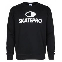 Odzież Bluza sportowa unisex SkatePro Crew Neck - S - Czarny. Czarna bluzy damskie SKATEPRO, na zimę, s, bez wzorów, bez kaptura. W wyprzedaży za 119.99 zł.