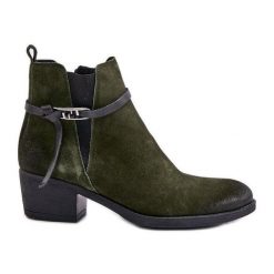 Zazoo 60478 Zamszowe Botki Na Obcasie Ocieplane Zapinane Na Zamek Ciemnozielone. Zielone botki damskie z zamszu, eleganckie, bez obcasa, na obcasie, bez zapięcia. Za 476.28 zł.