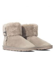 ISLAND BOOT Botki zimowe "Valley" w kolorze beżowym rozmiar: 41. Brązowe botki damskie Island Boot, na zimę, bez obcasa, bez zapięcia. Za 130.81 zł.