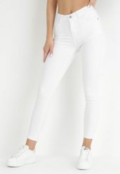 Białe Jeansy Skinny z Regularnym Stanem Ingas. Białe jeansy damskie Born2be, bez wzorów, z jeansu. Za 84.99 zł.