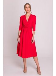 Stylove Sukienka w kolorze czerwonym rozmiar: L. Czerwone sukienki damskie Stylove, bez wzorów, bez ramiączek. Za 269.81 zł.