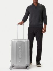 Hunter Walizka średnia CEO-HUNTER-M-002-08-SILVER Srebrny. Szare walizki Hunter, bez wzorów, z tworzywa sztucznego, średnie. Za 359.99 zł.