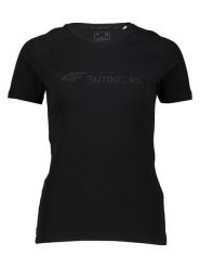 4F Koszulka w kolorze czarnym rozmiar: XS. Czarne bluzki damskie 4F, xs, bez wzorów, z bawełny, bez kołnierzyka, bez ramiączek. Za 32.75 zł.