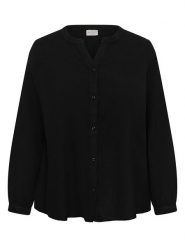 KAFFE curve Bluzka w kolorze czarnym rozmiar: 46. Czarne bluzki damskie KAFFE curve, bez wzorów, z bawełny, bez kołnierzyka, bez ramiączek. Za 126.99 zł.