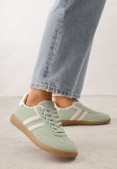 Zielone Sneakersy Typu Klasyczne Tenisówki Kilice. Zielone obuwie sportowe damskie Renee, z koronki, bez zapięcia, tenisowe. Za 89.99 zł.