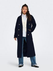 JDY Trencz Panther 15281785 Granatowy Regular Fit. Niebieskie płaszcze damskie JDY, s, bez wzorów, z syntetyku, bez kaptura. Za 279.99 zł.