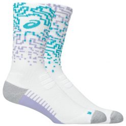 Skarpetki sportowe dla dorosłych Performance Run Crew Sock. Białe skarpetki damskie Asics, bez wzorów, z elastanu. Za 79.99 zł.