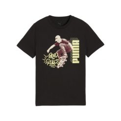 Młodzieżowa koszulka MID90s z grafiką PUMA Black. Czarna bluzki damskie Puma, m, bez wzorów, młodzieżowe, bez kołnierzyka, bez ramiączek. Za 65.99 zł.