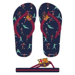 FC Barcelona klapki japonki unisex na plaże i basen. Czerwone klapki damskie CERDA, bez wzorów, z materiału, bez obcasa, bez zapięcia. Za 59.00 zł.