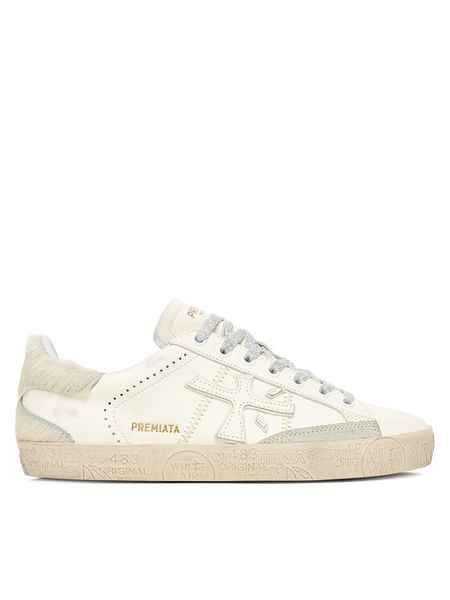 Premiata Sneakersy Stevend Var 7608 Biały. Białe obuwie sportowe damskie Premiata, ze skóry, bez zapięcia. Za 1,379.00 zł.
