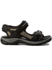 ECCO Sandały Offroad 06956350034 Czarny. Czarne sandały damskie ECCO, bez wzorów, z nubiku, bez obcasa, bez zapięcia. Za 579.99 zł.
