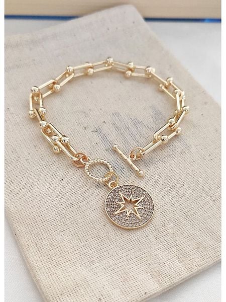 Atelier MIU Pozłacana bransoletka z cyrkoniami rozmiar: onesize. Żółte bransoletki damskie atelier MIU, pozłacane. Za 74.28 zł.