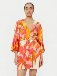 Maaji Sukienka letnia Jungle Palm PT2472CPO007 Pomarańczowy Regular Fit. Brązowe sukienki damskie Maaji, bez wzorów, z wiskozy, bez ramiączek. Za 209.99 zł.
