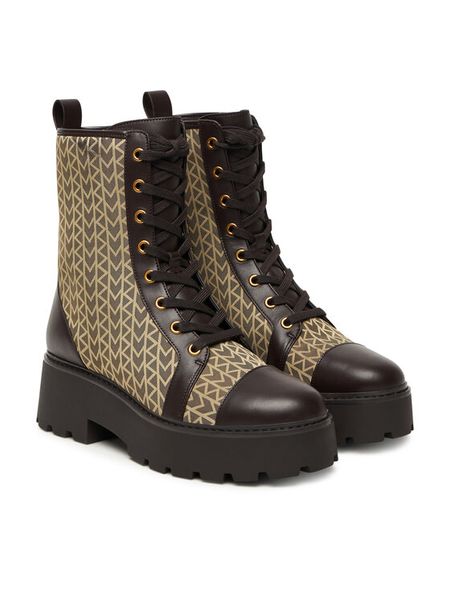 MICHAEL Michael Kors Trzewiki Blake 40T5BKFE5Y Brązowy. Brązowe botki damskie MICHAEL Michael Kors, z materiału, bez obcasa, na płaskiej podeszwie, bez zapięcia. Za 999.99 zł.