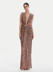 Elisabetta Franchi Sukienka wieczorowa ABR4852E2 181 Brązowy Regular Fit. Brązowe sukienki damskie Elisabetta Franchi, bez wzorów, z syntetyku, wizytowe, bez ramiączek. Za 3,439.00 zł.
