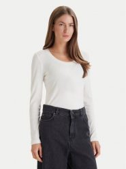 Calvin Klein Bluzka LV044D235G Biały Slim Fit. Białe bluzki damskie Calvin Klein, m, bez wzorów, bez kołnierzyka, bez ramiączek. Za 329.99 zł.